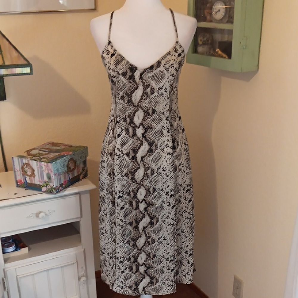 Kendall &Kylie Snake Print Midi Dress